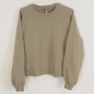 Skims Crewneck Cropped Sweatshirt Sz XL Tan Boxy Fit Classic